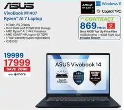 Incredible Connection Asus VivoBook M1407 Ryzen AI 7 Laptop offer