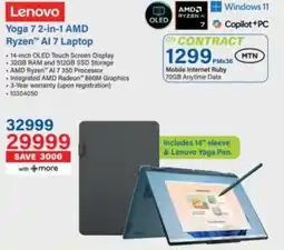 Incredible Connection Lenovo Yoga 7 2-in-1 AMD Ryzen AI 7 Laptop offer