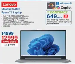 Incredible Connection Lenovo IdeaPad 3 AMD Ryzen 5 Laptop offer