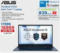 Incredible Connection Asus VivoBook X1504 Intel Core 7 Laptop offer