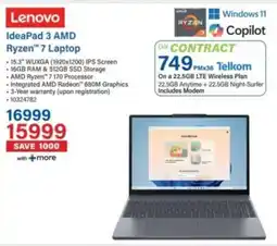 Incredible Connection Lenovo IdeaPad 3 AMD Ryzen 7 Laptop offer