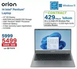 Incredible Connection Orion 14 Intel Pentium Laptop offer