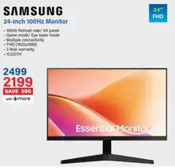 Incredible Connection Samsung 24-inch 100Hz Monitor offer