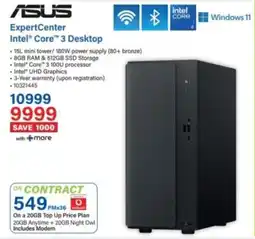 Incredible Connection Asus ExpertCenter Intel Core 3 Desktop offer
