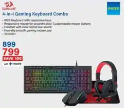 Incredible Connection Redragon 4-in-1 Gaming Keyboard Combo offer
