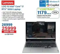 Incredible Connection Lenovo LOQ 15 Intel Core i7 RTX 5050 Laptop offer