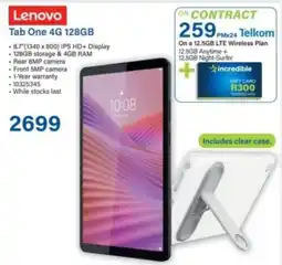 Incredible Connection Lenovo Tab One 4G 128GB offer