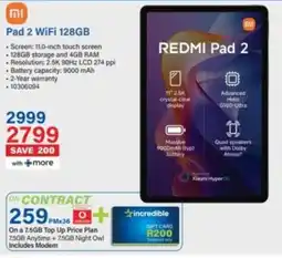 Incredible Connection Xiaomi Redmi Pad 2 WiFi 128GB offer