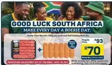 Pick n Pay Valio - game time wors & hotdog rolls offer