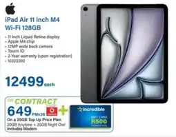 Incredible Connection Apple iPad Air 11 inch M4 Wi-Fi 128GB offer