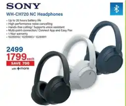 Incredible Connection Sony WH-CH720 NC Headphones offer