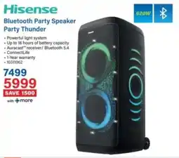Incredible Connection Hisense Bluetooth Party Speaker Party Thunder offer