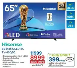 Incredible Connection Hisense 65-inch QLED 4K TV-65Q6Q offer