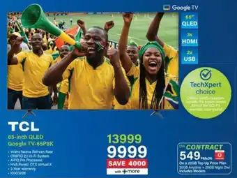 Incredible Connection TCL 65-inch QLED Google TV-65P8K offer