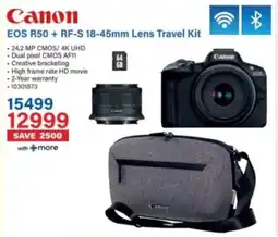 Incredible Connection Canon EOS R50 + RF-S 18-45mm Lens Travel Kit offer