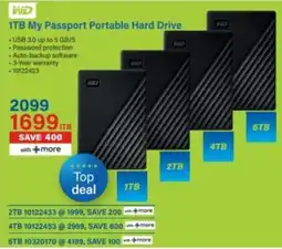 Incredible Connection W 1TB My Passport Portable Hard Drive D offer