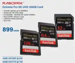 Incredible Connection SanDisk Extreme Pro SD UHS 128GB Card offer