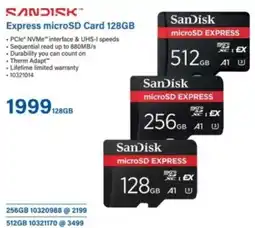 Incredible Connection SanDisk Express microSD Card 128GB offer