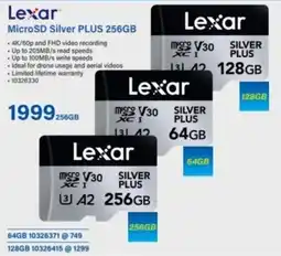 Incredible Connection Lexar MicroSD Silver PLUS 256GB offer