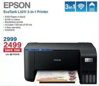 Incredible Connection Epson EcoTank L3211 3-in-1 Printer offer