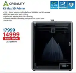 Incredible Connection Creality K1 Max 3D Printer offer