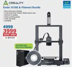 Incredible Connection Creality Ender 3V3SE & Filament Bundle offer