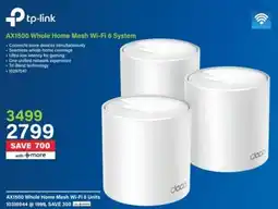 Incredible Connection Tp-link AX1500 Whole Home Mesh Wi-Fi 6 System offer