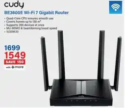 Incredible Connection Cudy BE3600E Wi-Fi 7 Gigabit Router offer