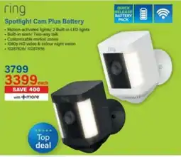 Incredible Connection Ring Spotlight Cam Plus Battery offer