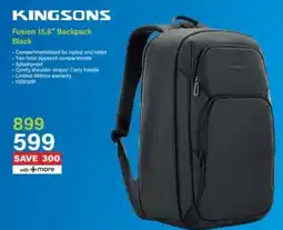Incredible Connection Kingsons Fusion 15.6" Backpack Black offer