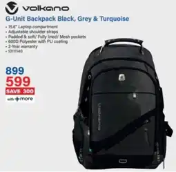 Incredible Connection Volkano G-Unit Backpack Black, Grey & Turquoise offer