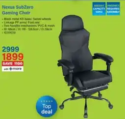 Incredible Connection Nexus SubZero Gaming Chair offer
