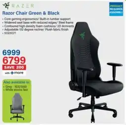 Incredible Connection Razer Razor Chair Green & Black offer