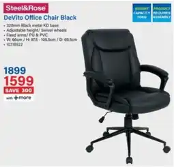 Incredible Connection Steel&Rose DeVito Office Chair Black offer