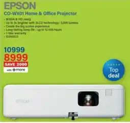 Incredible Connection Epson CO-WX01 Home & Office Projector offer