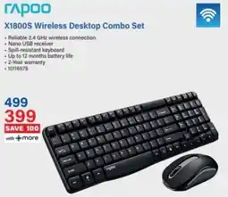 Incredible Connection Rapoo X1800S Wireless Desktop Combo Set offer