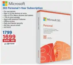 Incredible Connection Microsoft 365 Personal 1-Year Subscription offer