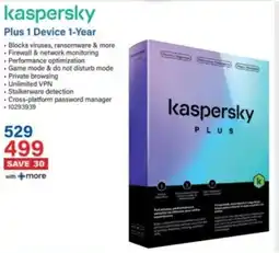Incredible Connection Kaspersky Plus 1 Device 1-Year offer