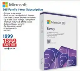 Incredible Connection Microsoft 365 Family 1-Year Subscription offer
