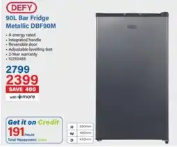 Incredible Connection Defy Bar Fridge Metallic offer
