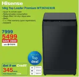 Incredible Connection Hisense Top Loader Premium offer