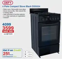 Incredible Connection Defy 4 Plate Compact Stove Black offer