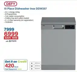 Incredible Connection Defy 15 Place Dishwasher Inox offer