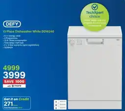 Incredible Connection Defy 13 Place Dishwasher White offer