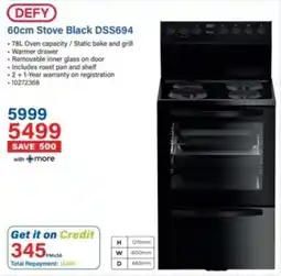 Incredible Connection Defy 60cm Stove Black DSS694 offer