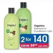 Clicks Organics - shampoo or conditioner offer