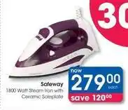 Clicks Safeway - 1800 watt steam iron with ceramic soleplate offer