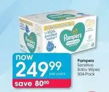 Clicks Pampers - sensitive baby wipes 504-pack offer