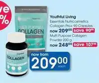 Clicks Essentials - collagen pro+ 90 capsules / multi purpose collagen powder 200 g offer