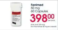 Clicks Ferrimed 50 mg 60 capsules offer